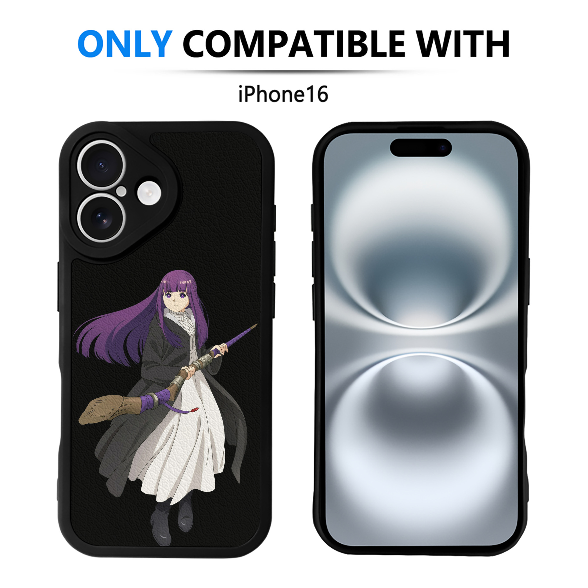 （画像用） 葬送のフリーレン Frieren 【iPhone 16シリーズ対応】シリコンスマホケース（レザー調） 材質：シリコン